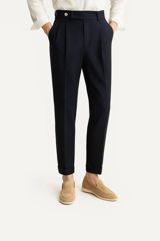 Optew Men's Trousers Modern Fit Cotton Elegant with Folds