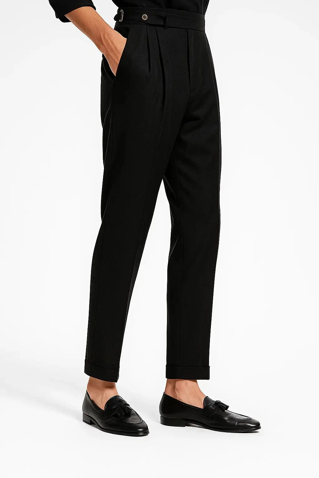 Optew Men's Trousers Modern Fit Cotton Elegant with Folds