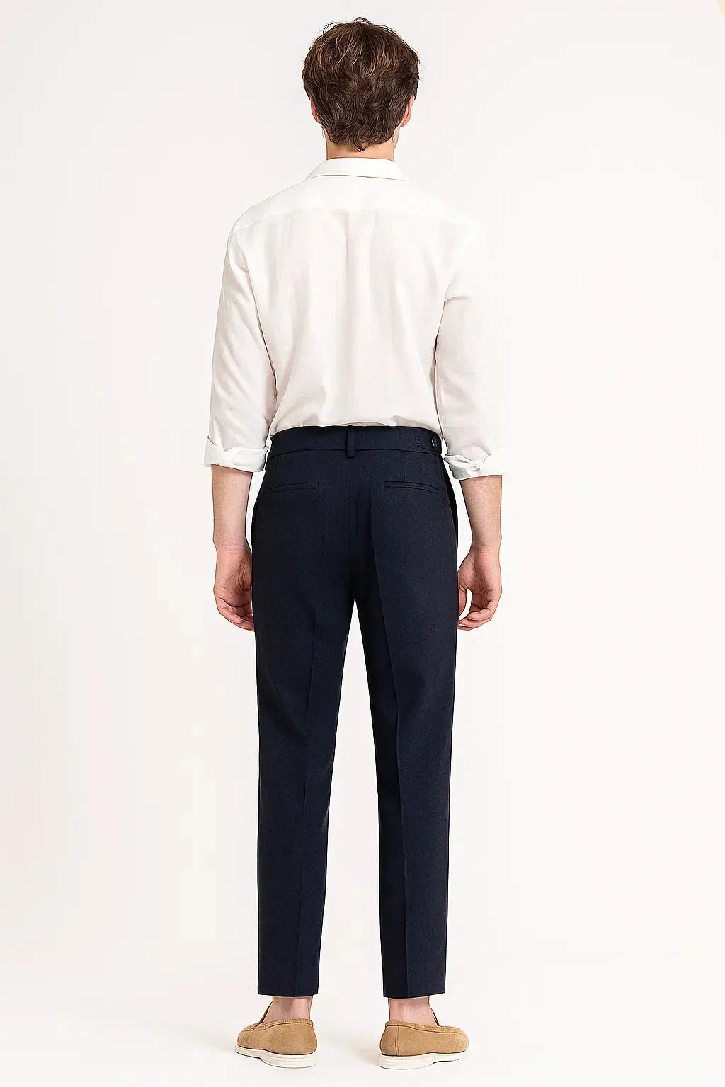 Optew Men's Trousers Modern Fit Cotton Elegant with Folds