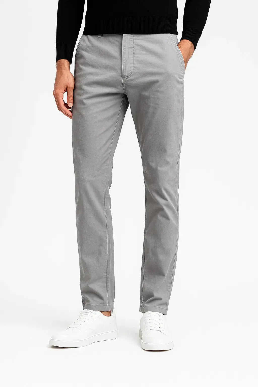 Optew Men's Chino Pants Khaki Cotton Stretch Straight Fit