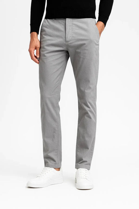 Optew Men's Chino Pants Khaki Cotton Stretch Straight Fit