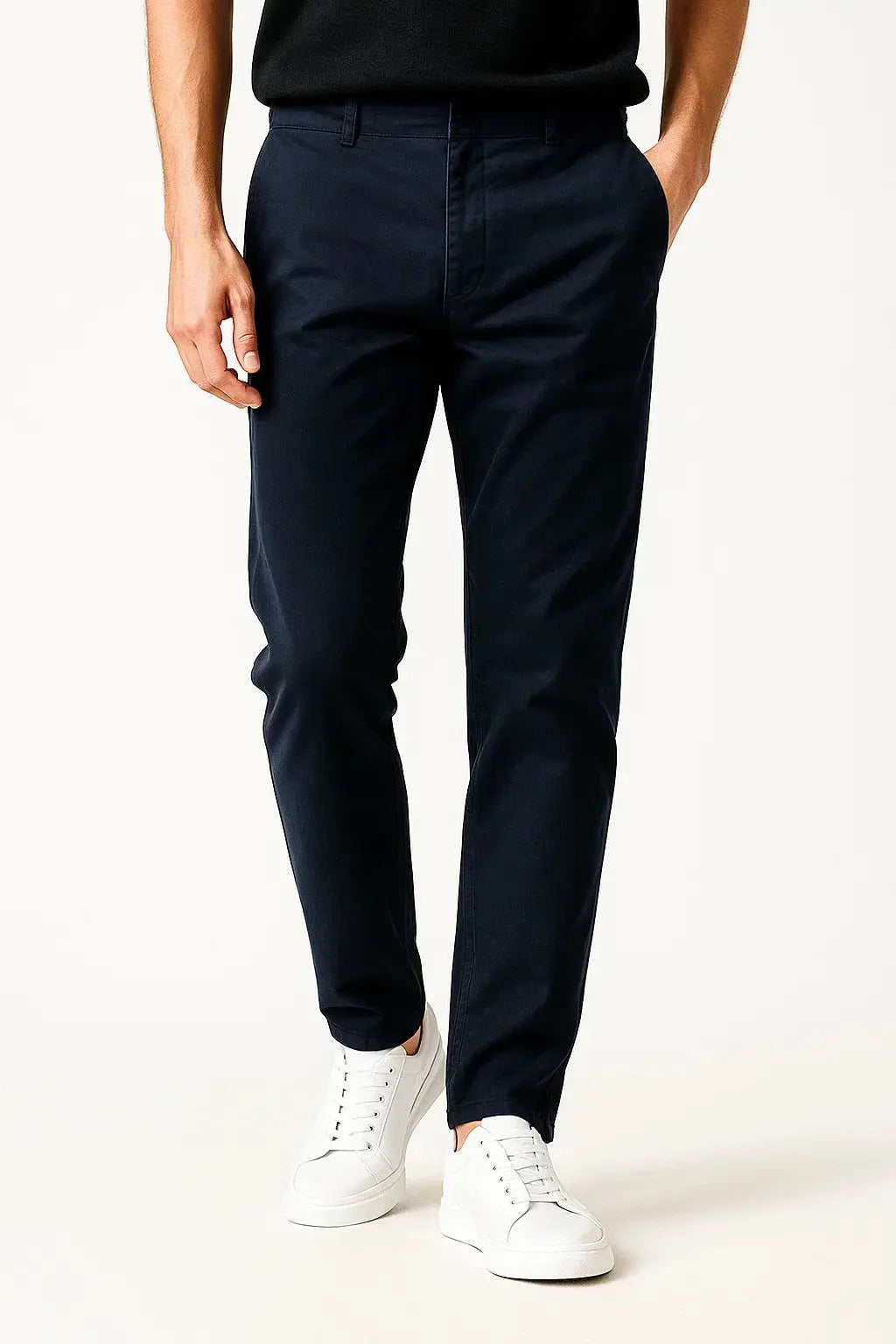 Optew Men's Chino Pants Khaki Cotton Stretch Straight Fit