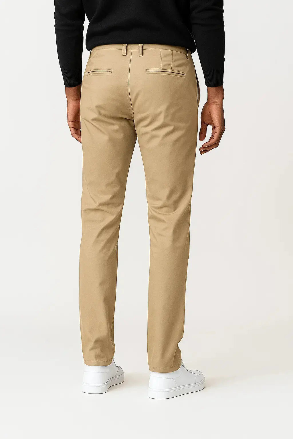 Optew Men's Chino Pants Khaki Cotton Stretch Straight Fit