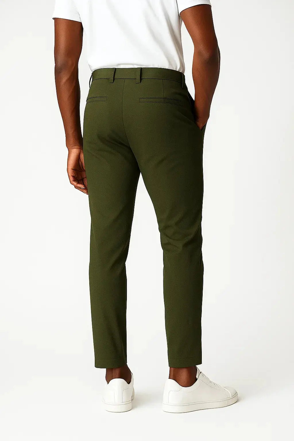 Optew Men's Chino Pants Khaki Stretch Fabric Modern Fit
