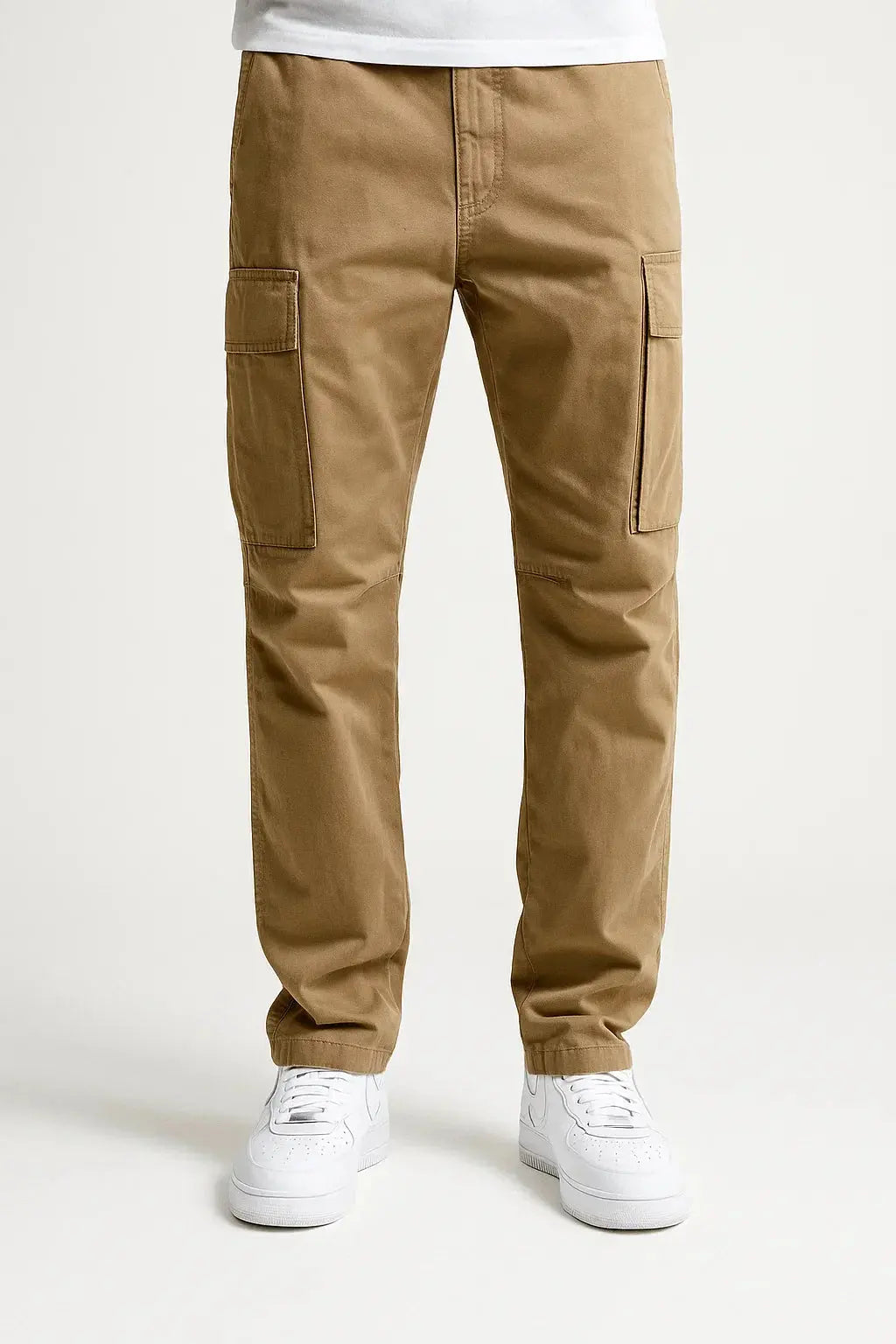 Optew Men's Overalls Cotton Loose Fit Tactical Pants with Elastic Waist
