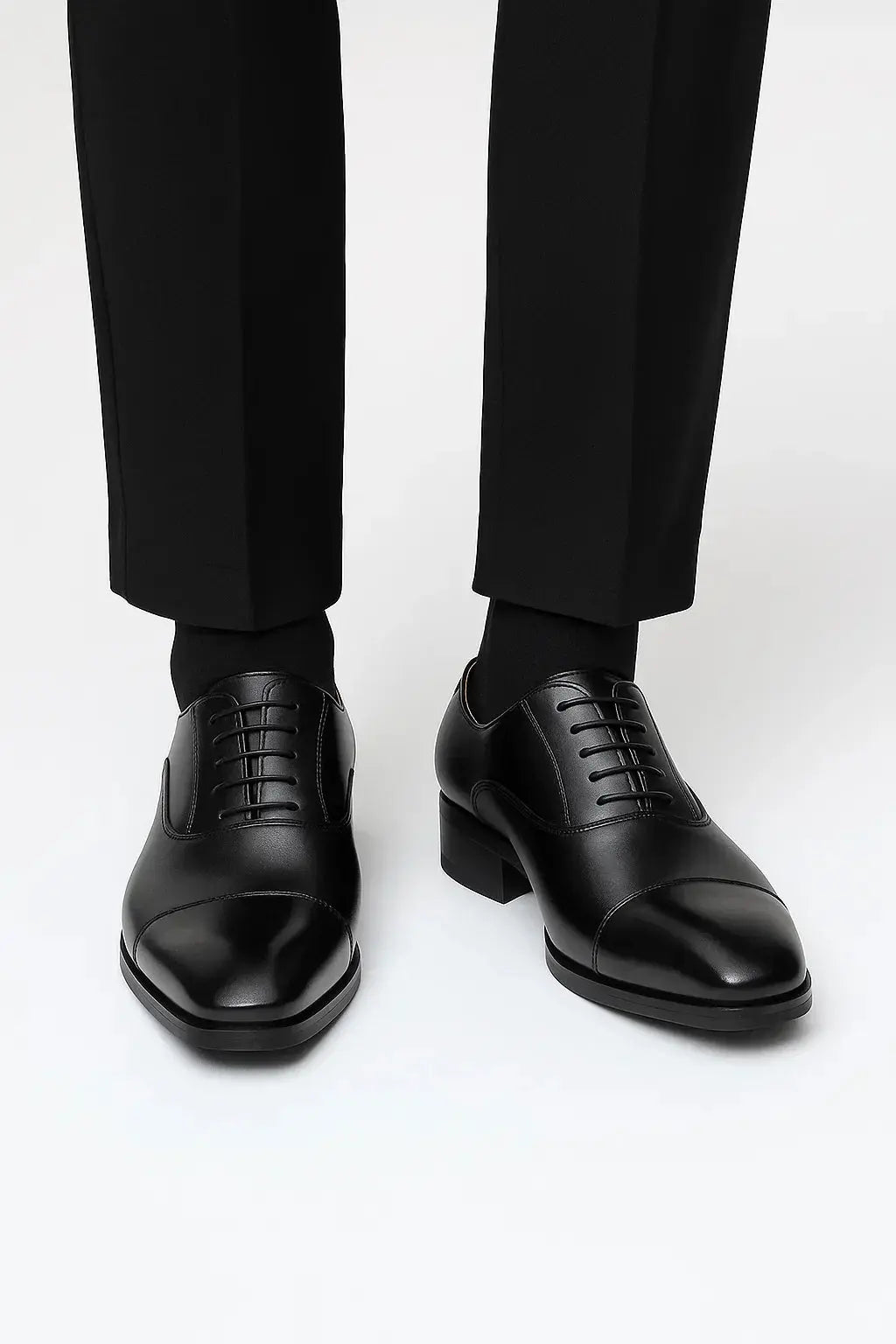 Optew Men's Black Dress Shoes Leather Derby Formal Business Wedding