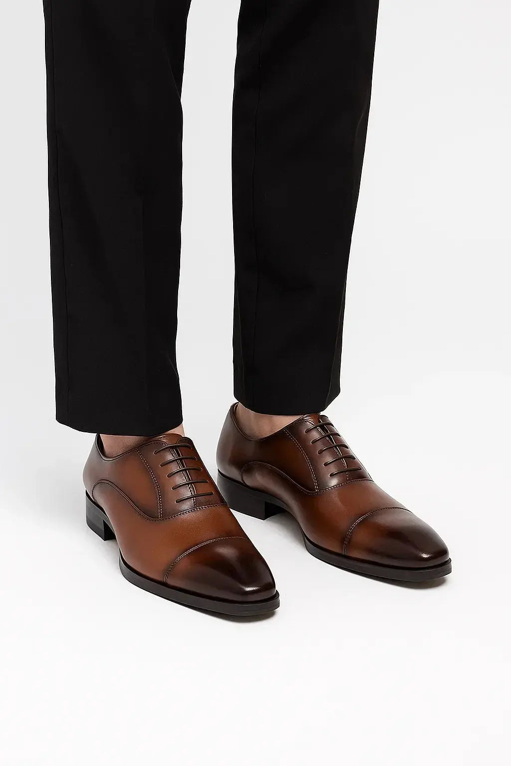 Optew Men's Black Dress Shoes Leather Derby Formal Business Wedding