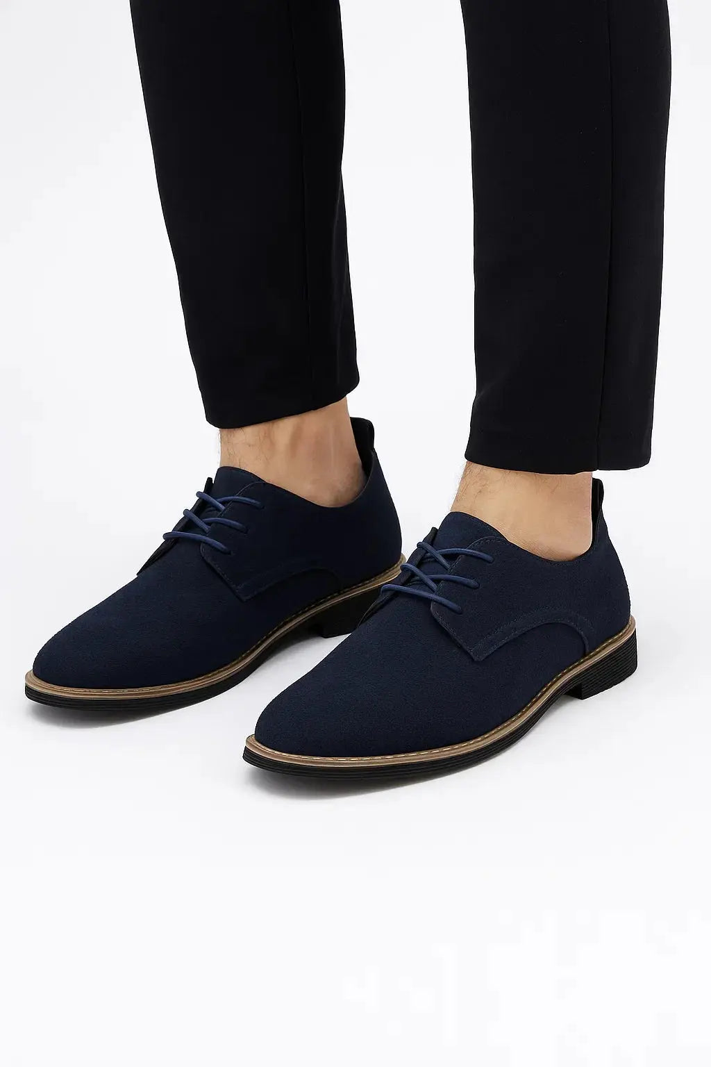 Optew Men's Oxford Shoes Suede Leather Lace-Up Business Casual