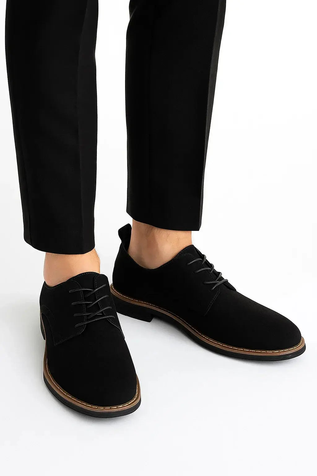 Optew Men's Oxford Shoes Suede Leather Lace-Up Business Casual