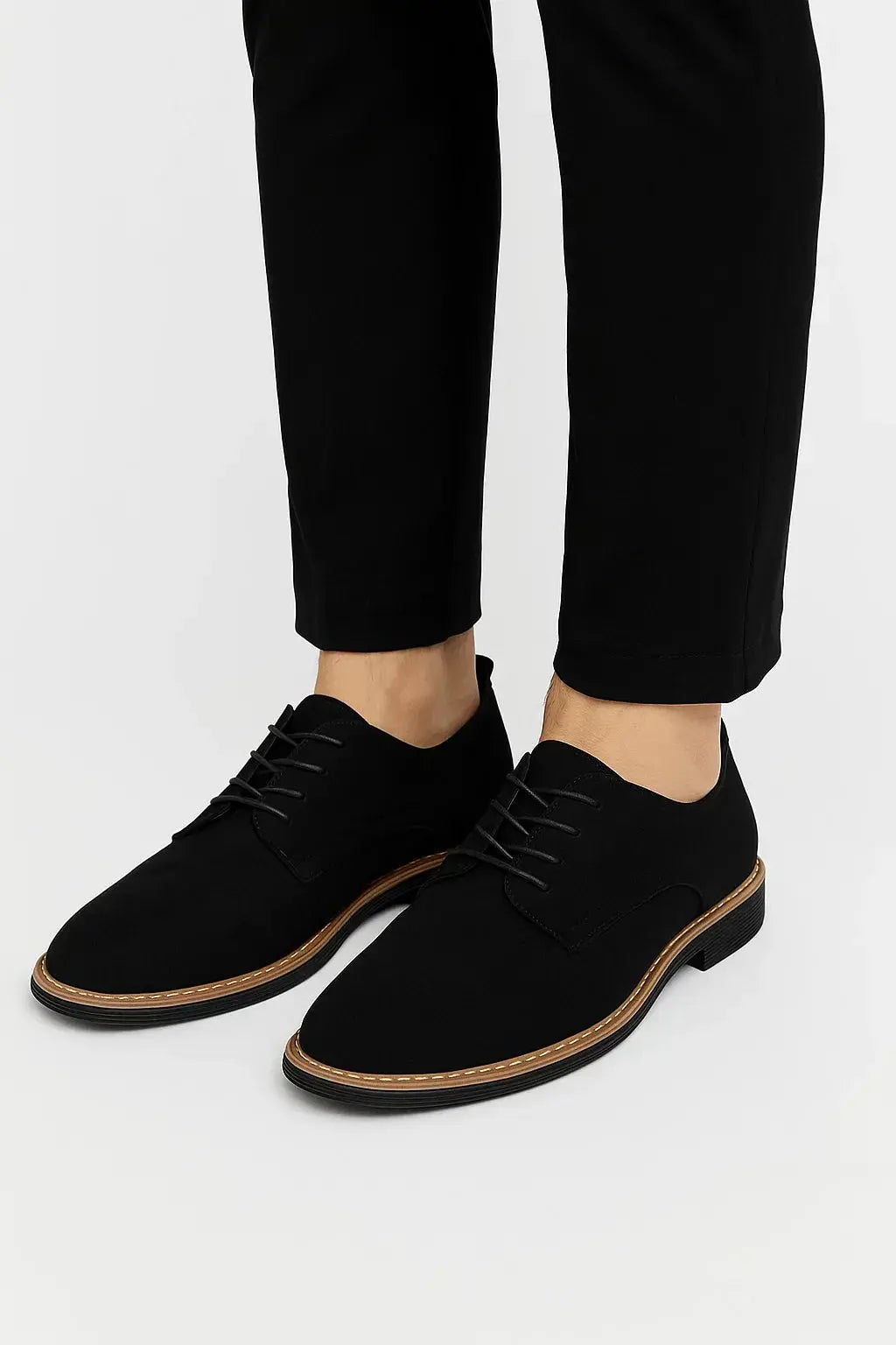 Optew Men's Oxford Shoes Suede Leather Lace-Up Business Casual