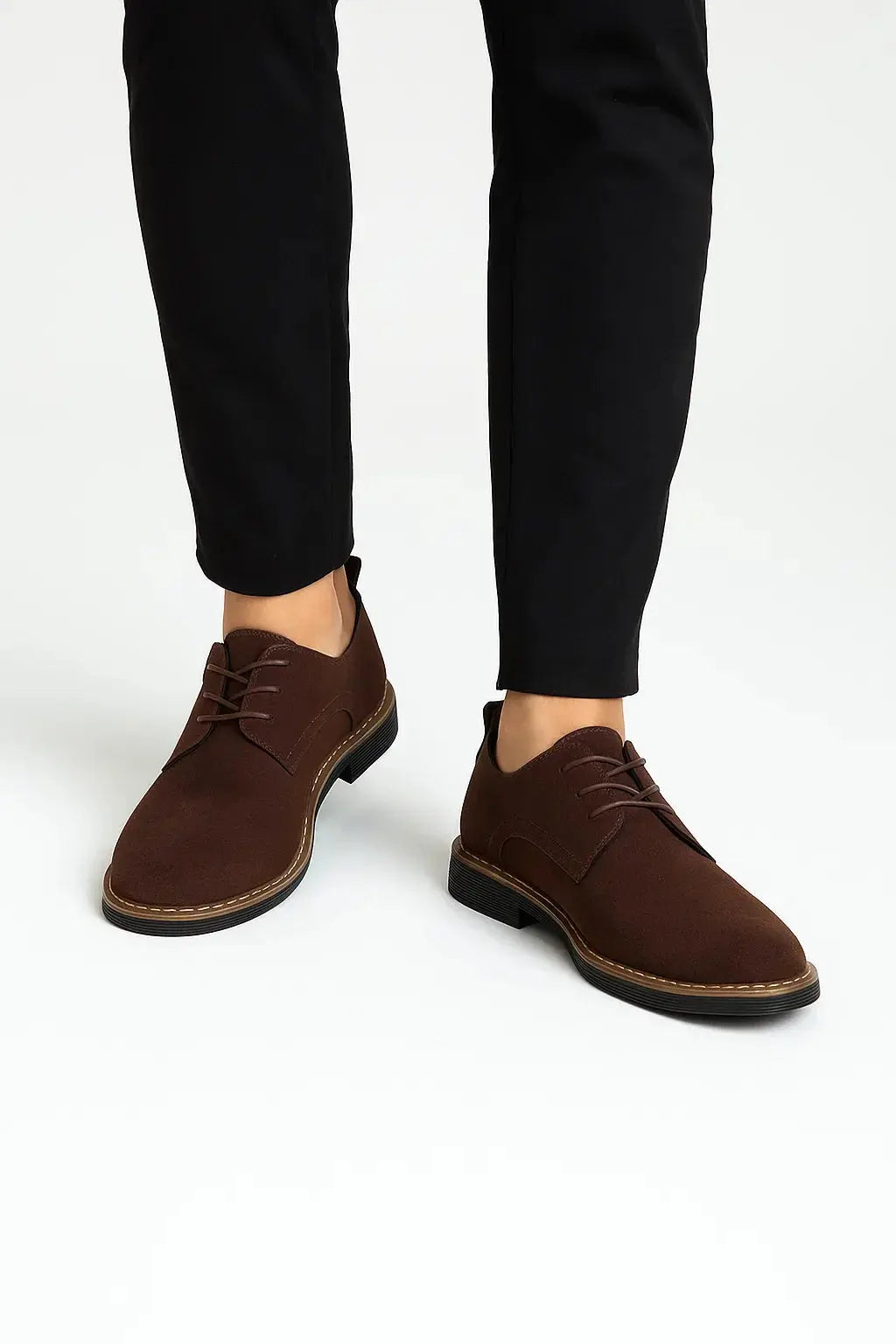 Optew Men's Oxford Shoes Suede Leather Lace-Up Business Casual