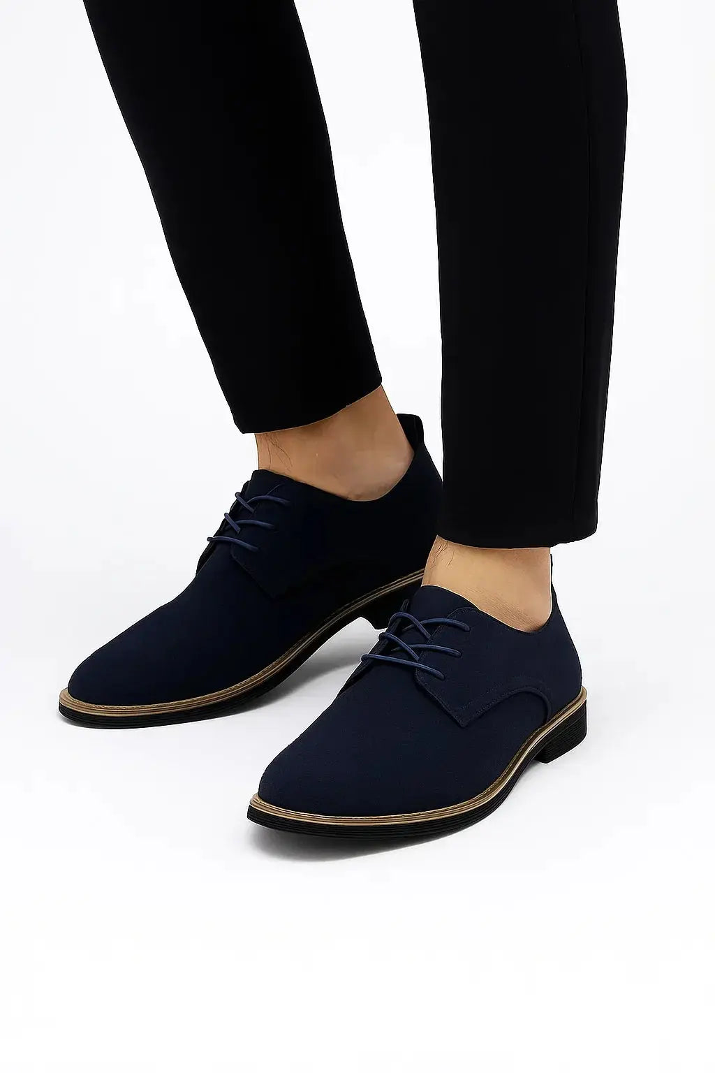Optew Men's Oxford Shoes Suede Leather Lace-Up Business Casual