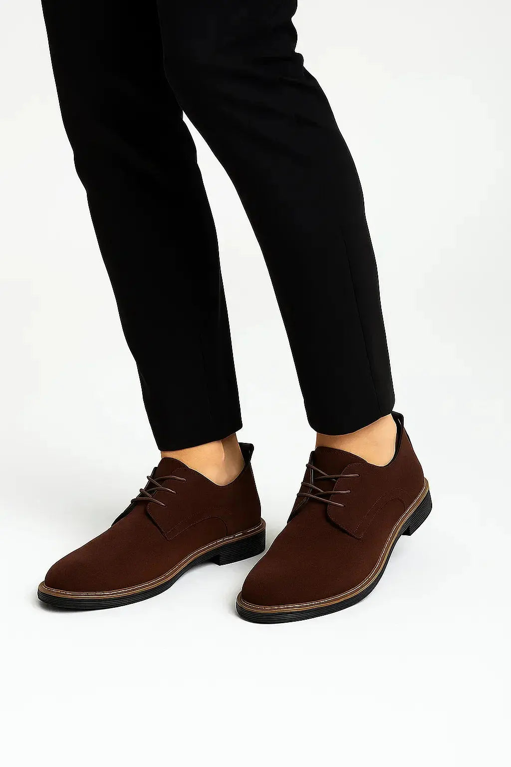 Optew Men's Oxford Shoes Suede Leather Lace-Up Business Casual