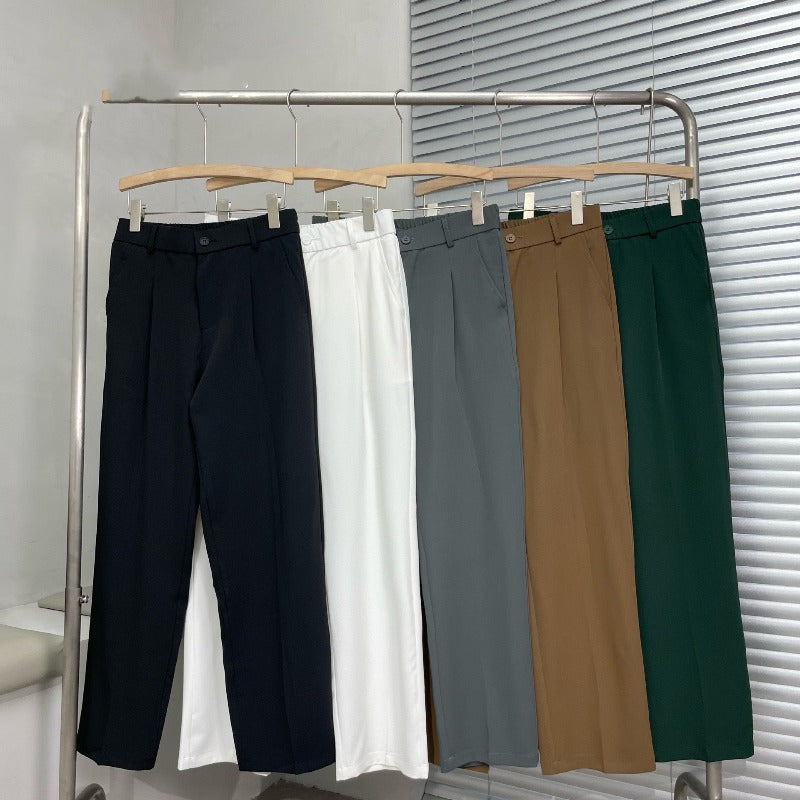 Optew Men’s Wide Leg Pleated Trousers