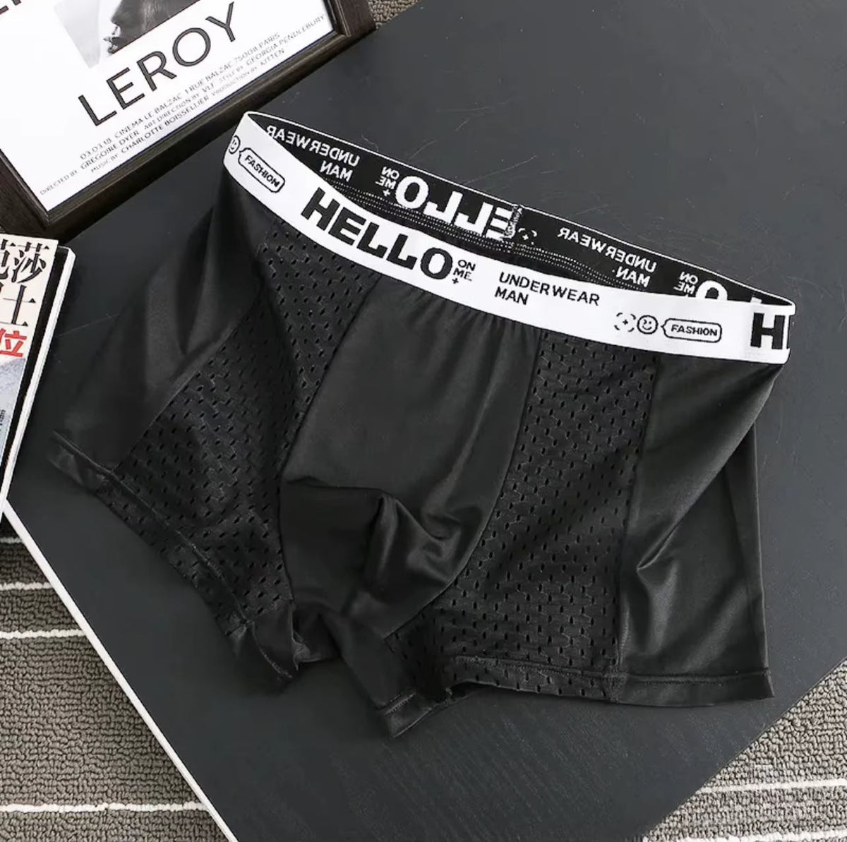 Optew Men Everyday Boxer Briefs Mesh Synthetic Blend