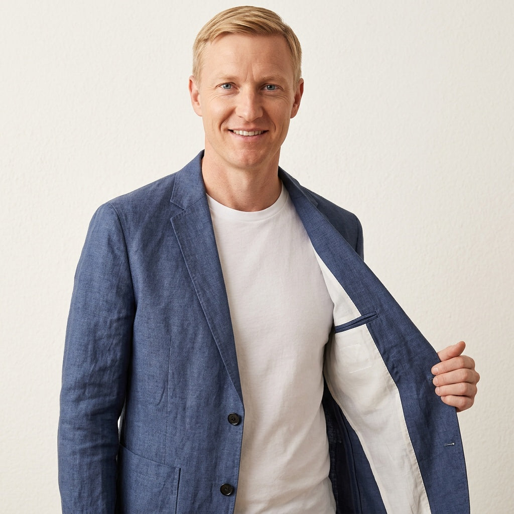 Optew Men’s Linen Unstructured Blazer