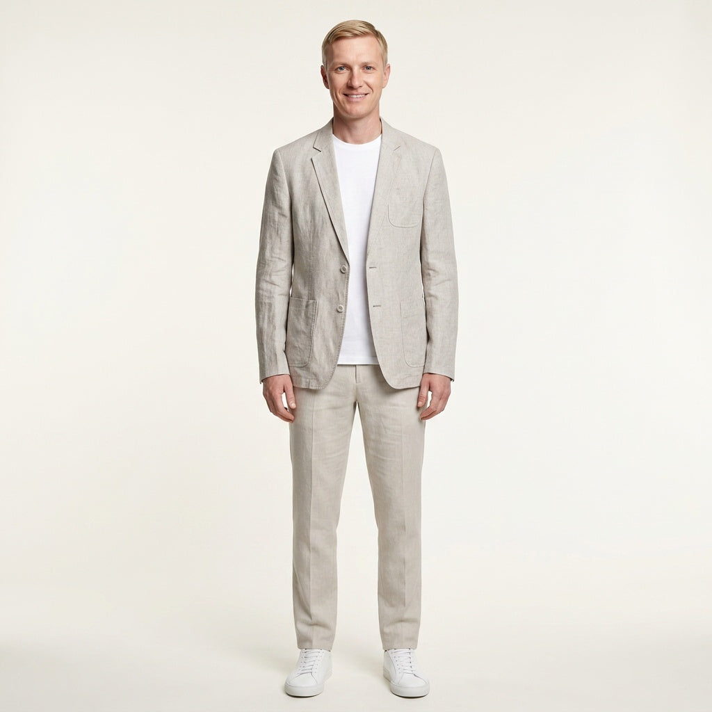 Optew Men’s Linen Unstructured Blazer