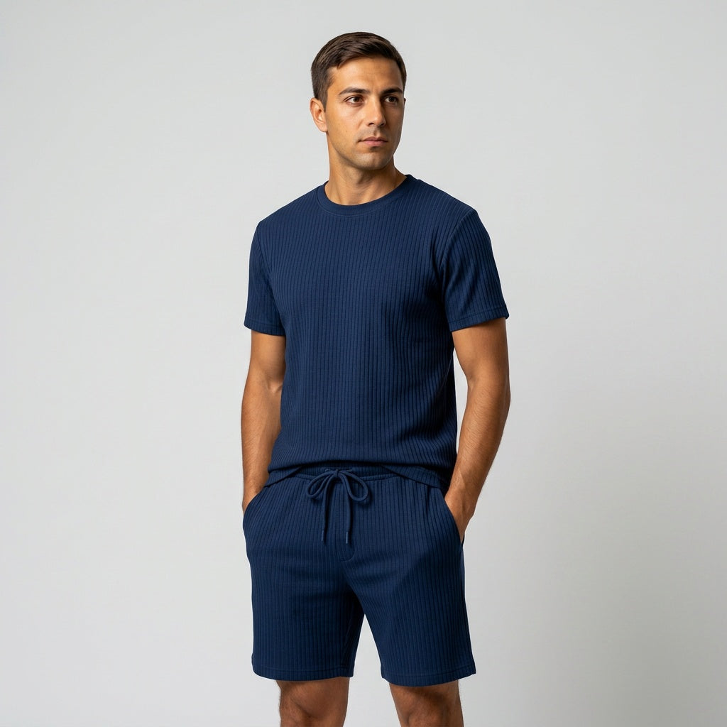 Optew Men’s Knit Lounge Ribbed Set