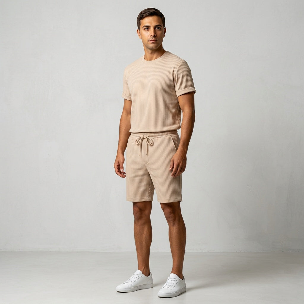 Optew Men’s Knit Lounge Ribbed Set