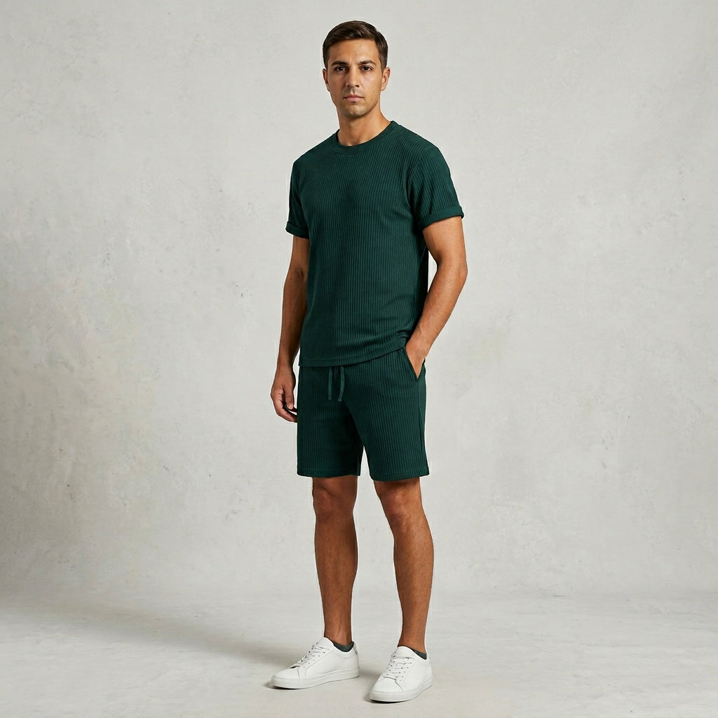 Optew Men’s Knit Lounge Ribbed Set