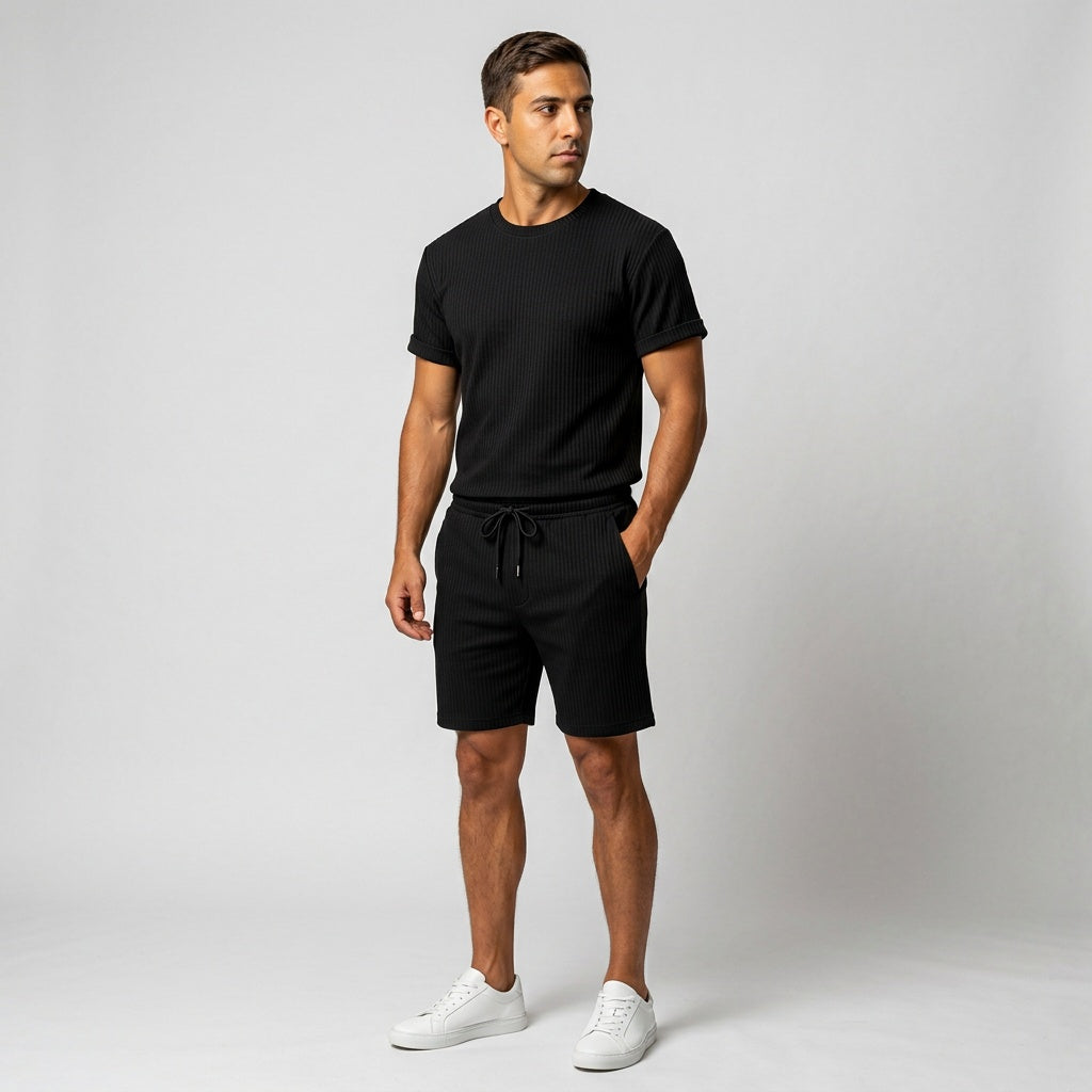 Optew Men’s Knit Lounge Ribbed Set