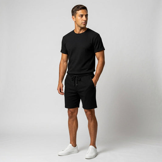 Optew Men’s Knit Lounge Ribbed Set