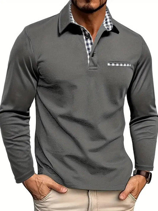 Optew Men’s Long Sleeve Summer Polo Shirt