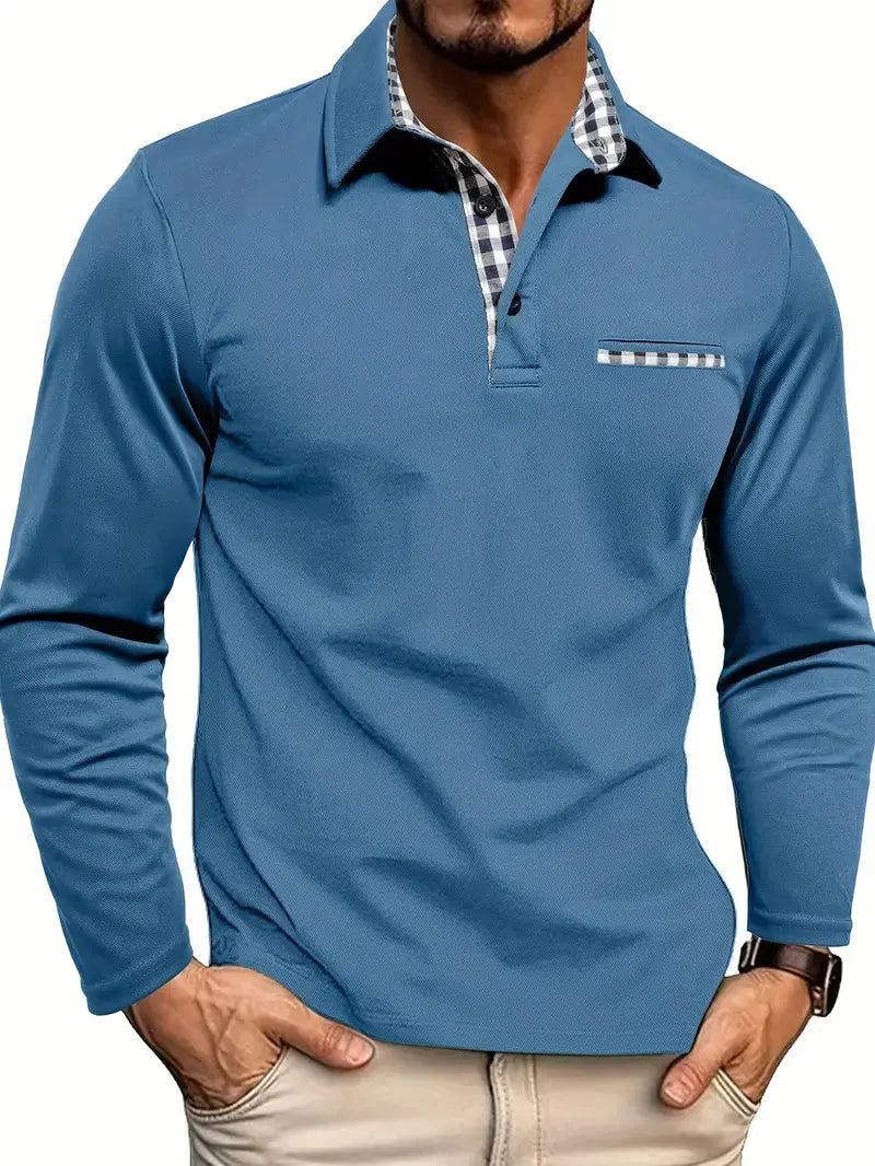 Optew Men’s Long Sleeve Summer Polo Shirt