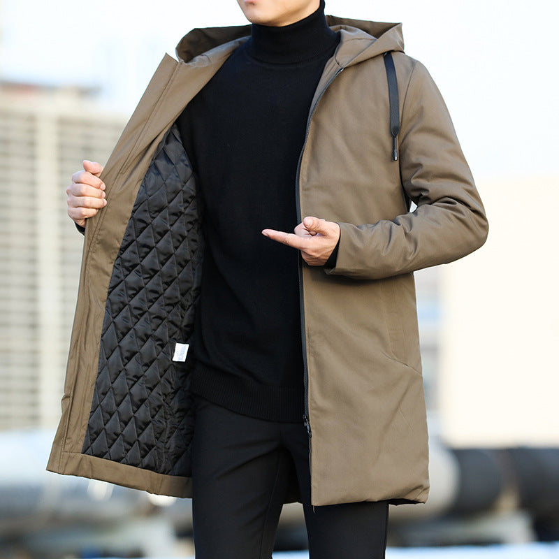 Optew Men’s Mid-Length Quilted Coat