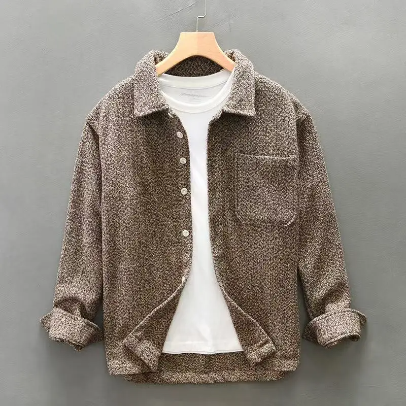 Optew Men’s Textured Cashmere Blend Shirt