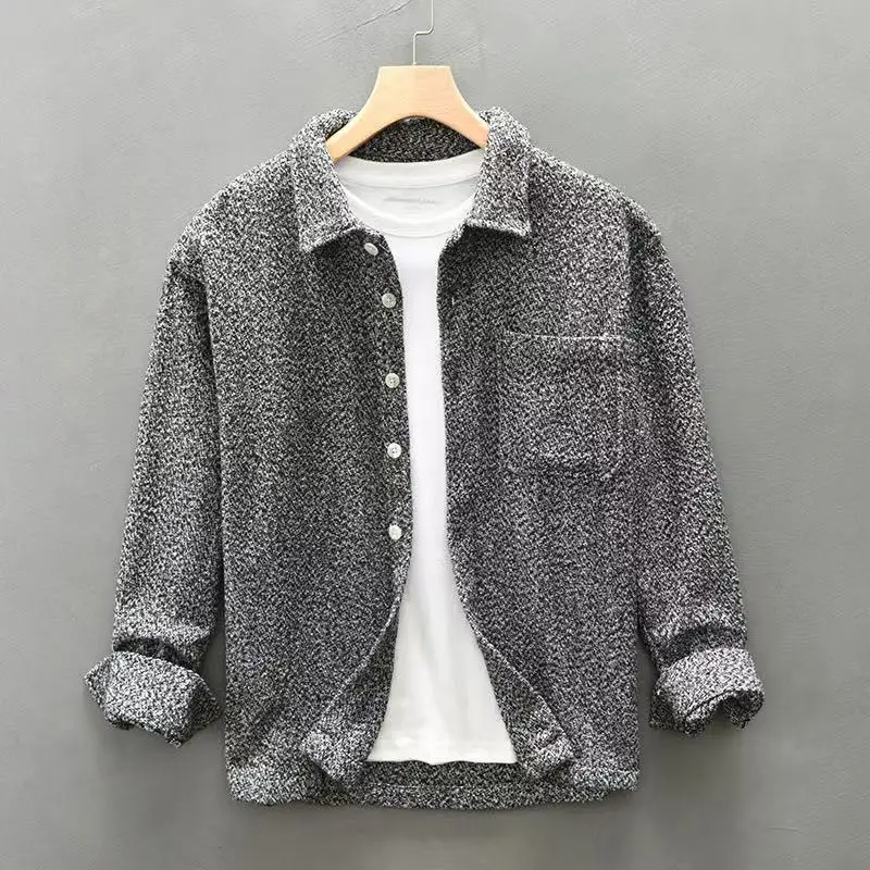Optew Men’s Textured Cashmere Blend Shirt