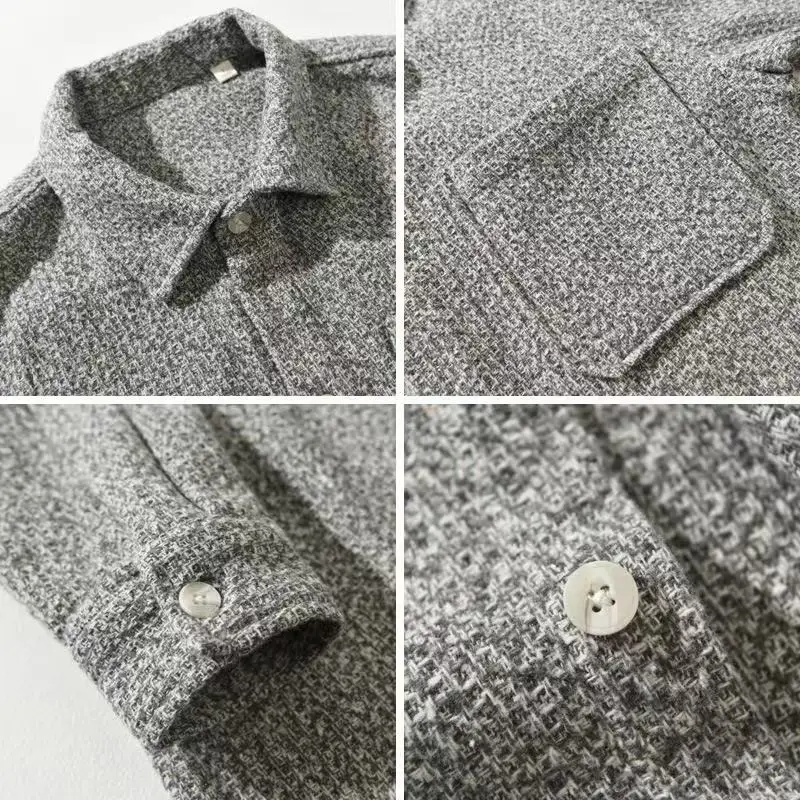Optew Men’s Textured Cashmere Blend Shirt