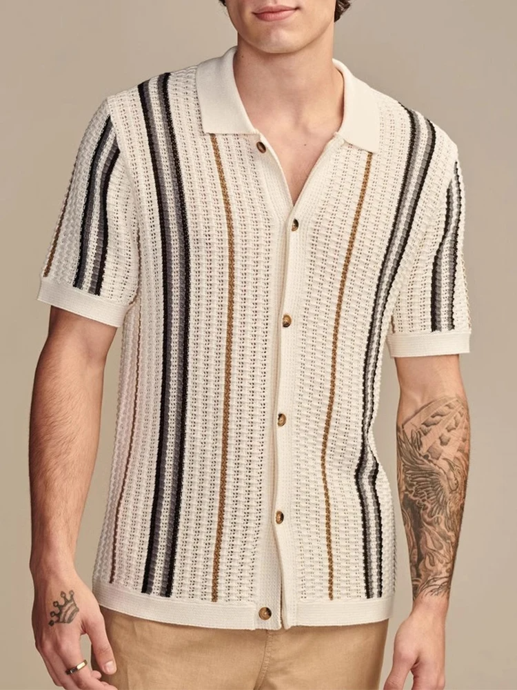 Optew Men’s Knit Button-Up Shirt