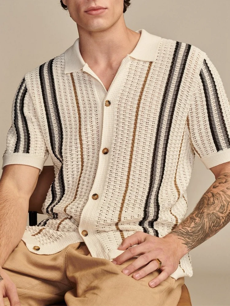 Optew Men’s Knit Button-Up Shirt