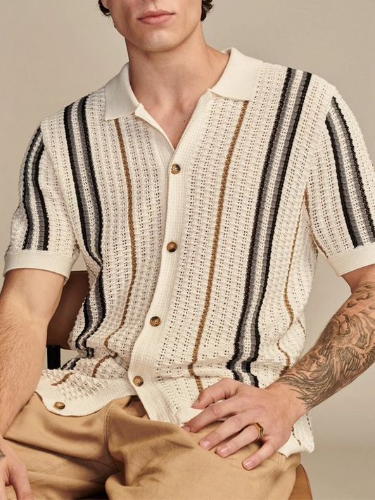 Optew Men’s Knit Button-Up Shirt