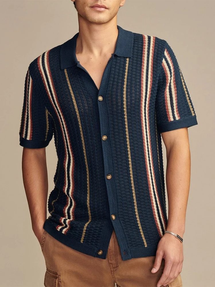 Optew Men’s Knit Button-Up Shirt