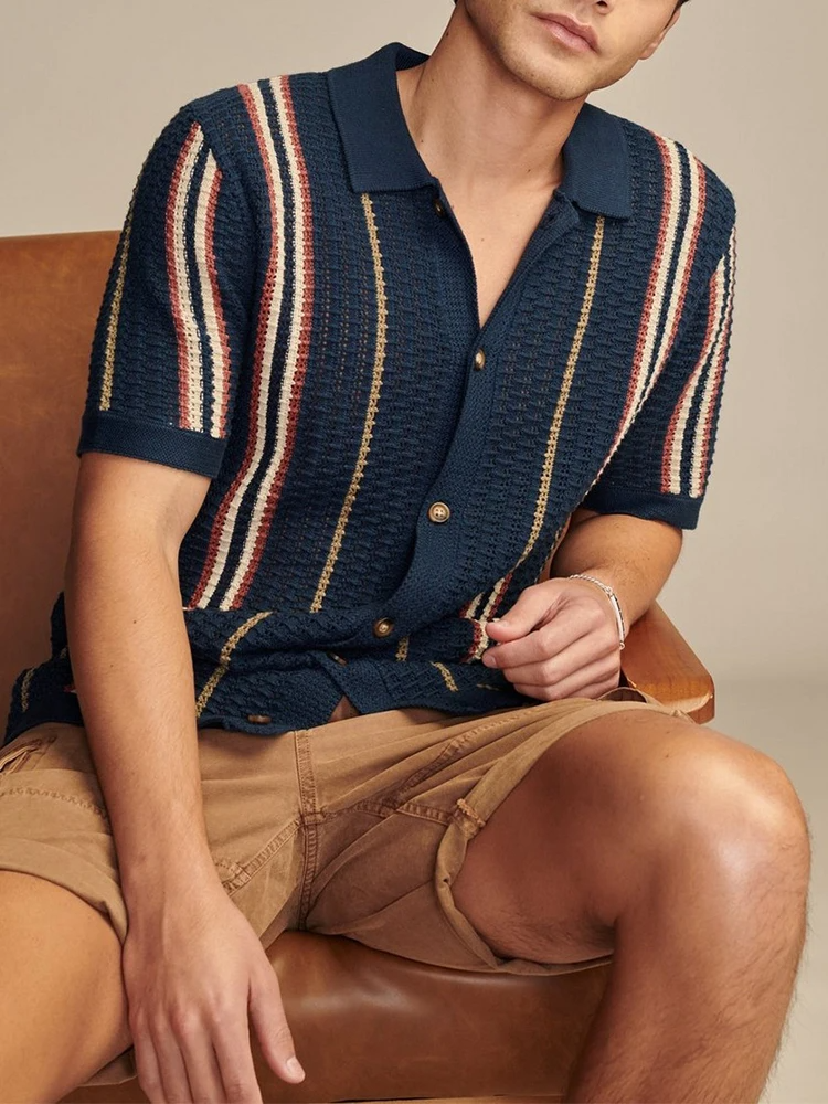 Optew Men’s Knit Button-Up Shirt