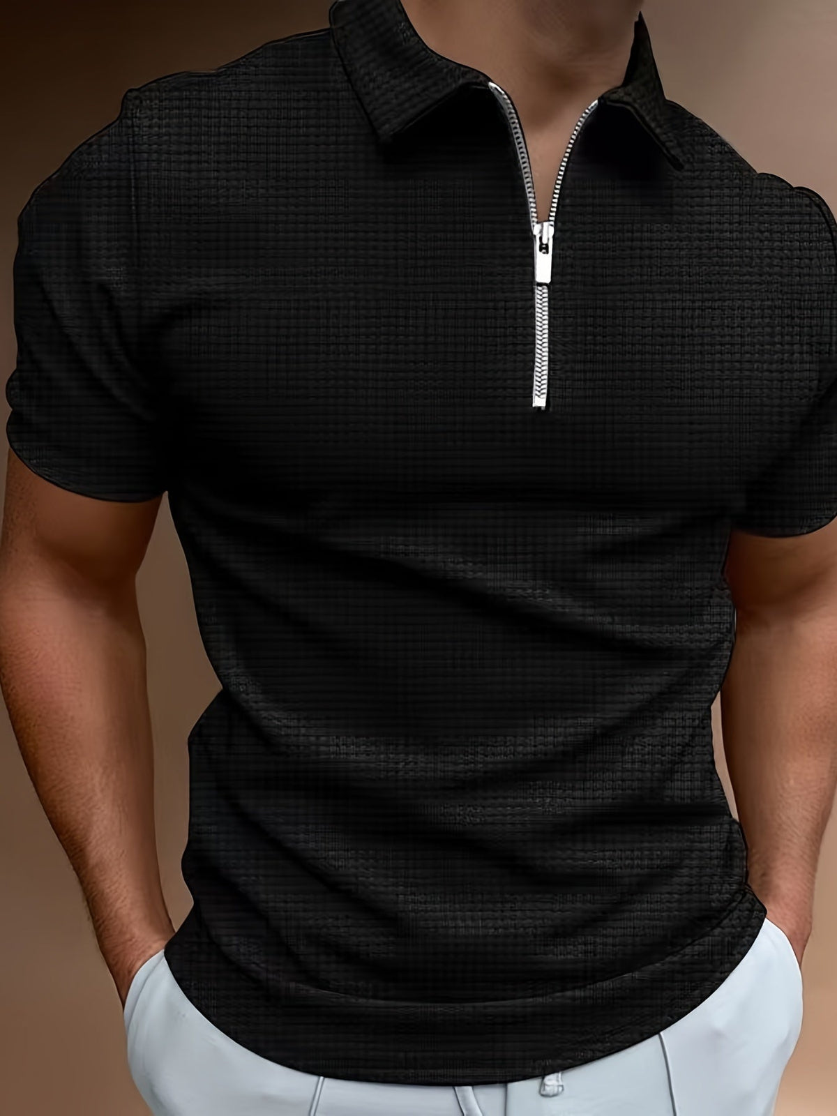Optew Men’s Zip-Up Short Sleeve Shirt