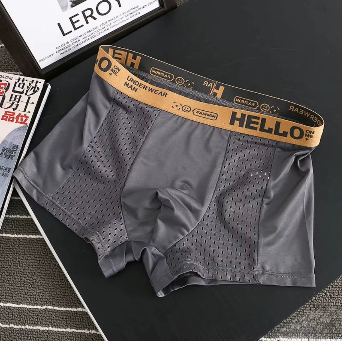 Optew Men Everyday Boxer Briefs Mesh Synthetic Blend