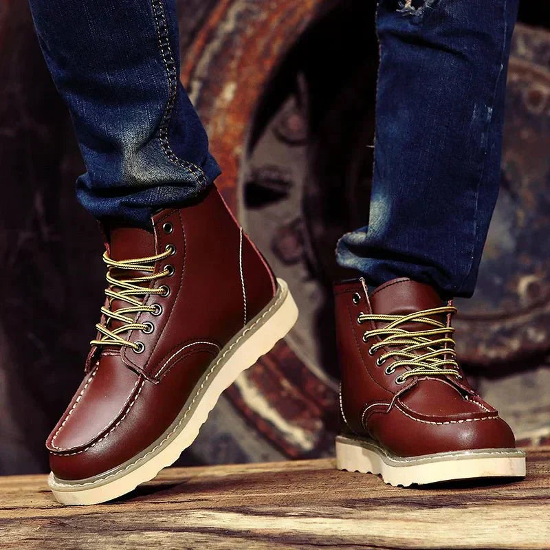 Optew Men’s Lace-Up Ankle Boots