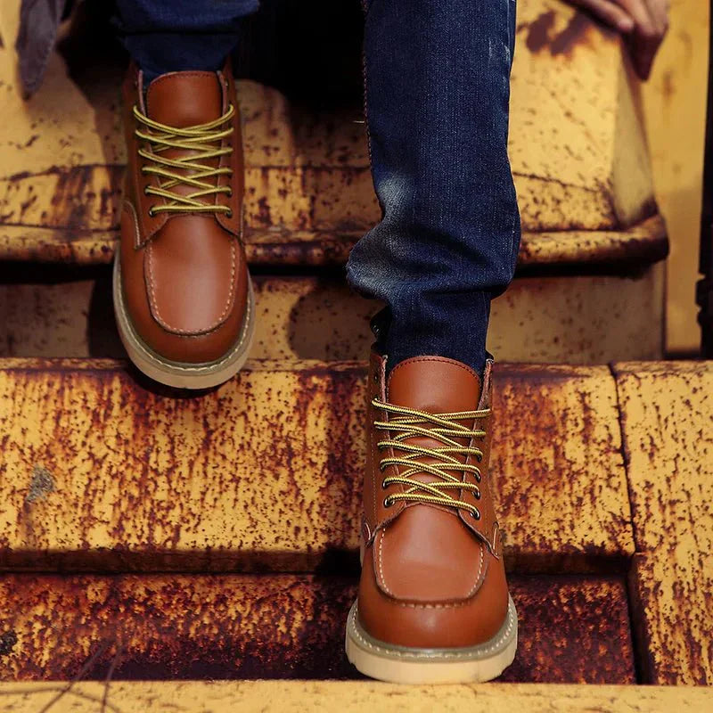 Optew Men’s Lace-Up Ankle Boots