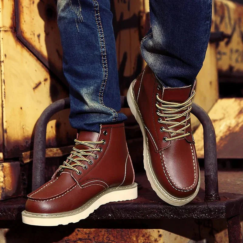 Optew Men’s Lace-Up Ankle Boots