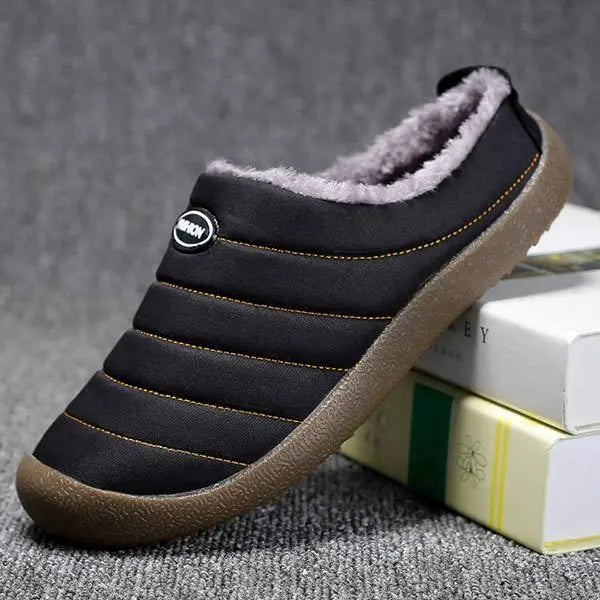 Optew Men’s Winter Fleece-Lined Slippers