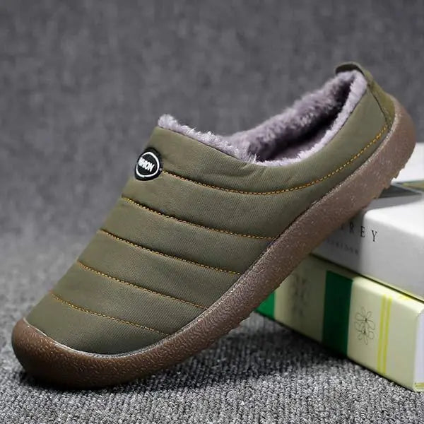 Optew Men’s Winter Fleece-Lined Slippers