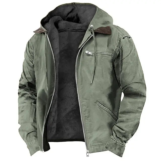 Optew Men’s Lined Hooded Winter Jacket