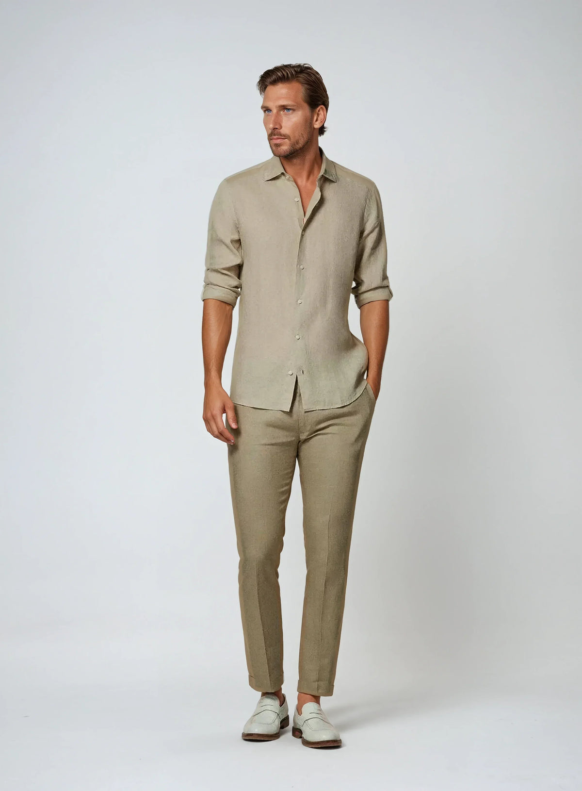 Optew Men’s Linen Button Shirt