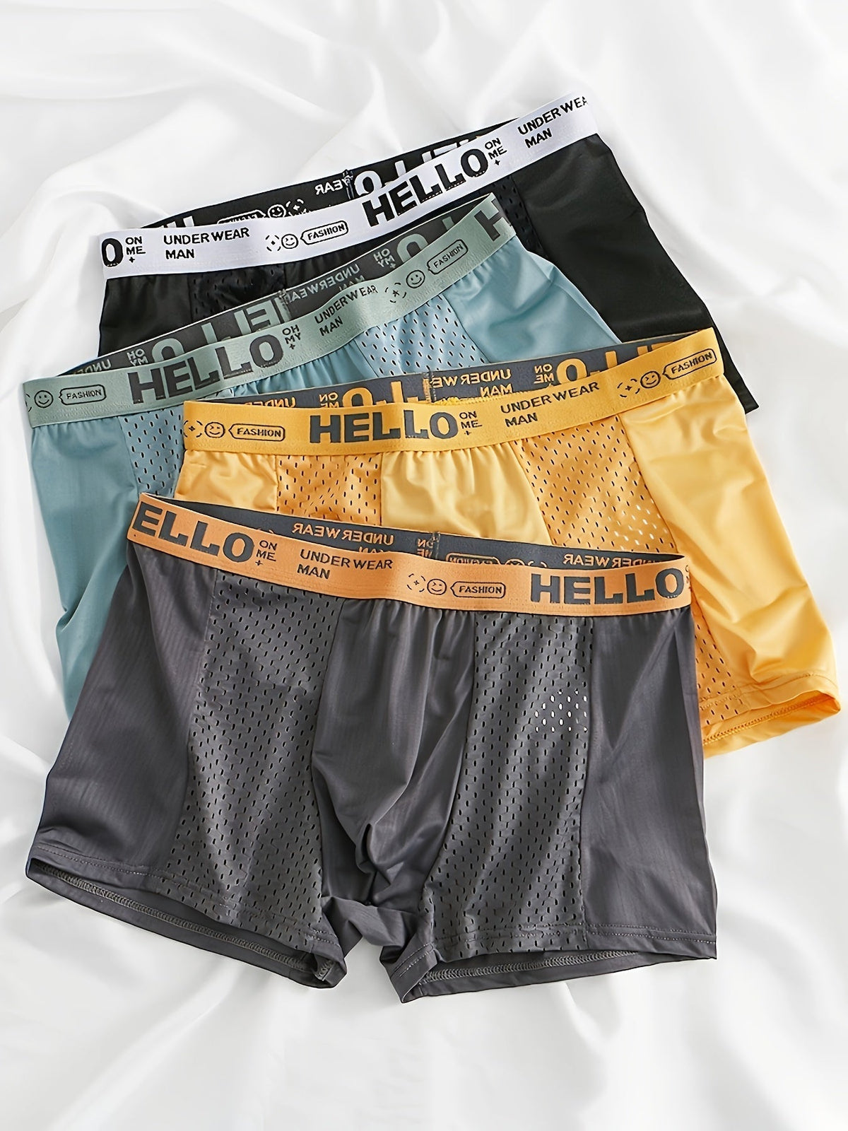 Optew Men Everyday Boxer Briefs Mesh Synthetic Blend