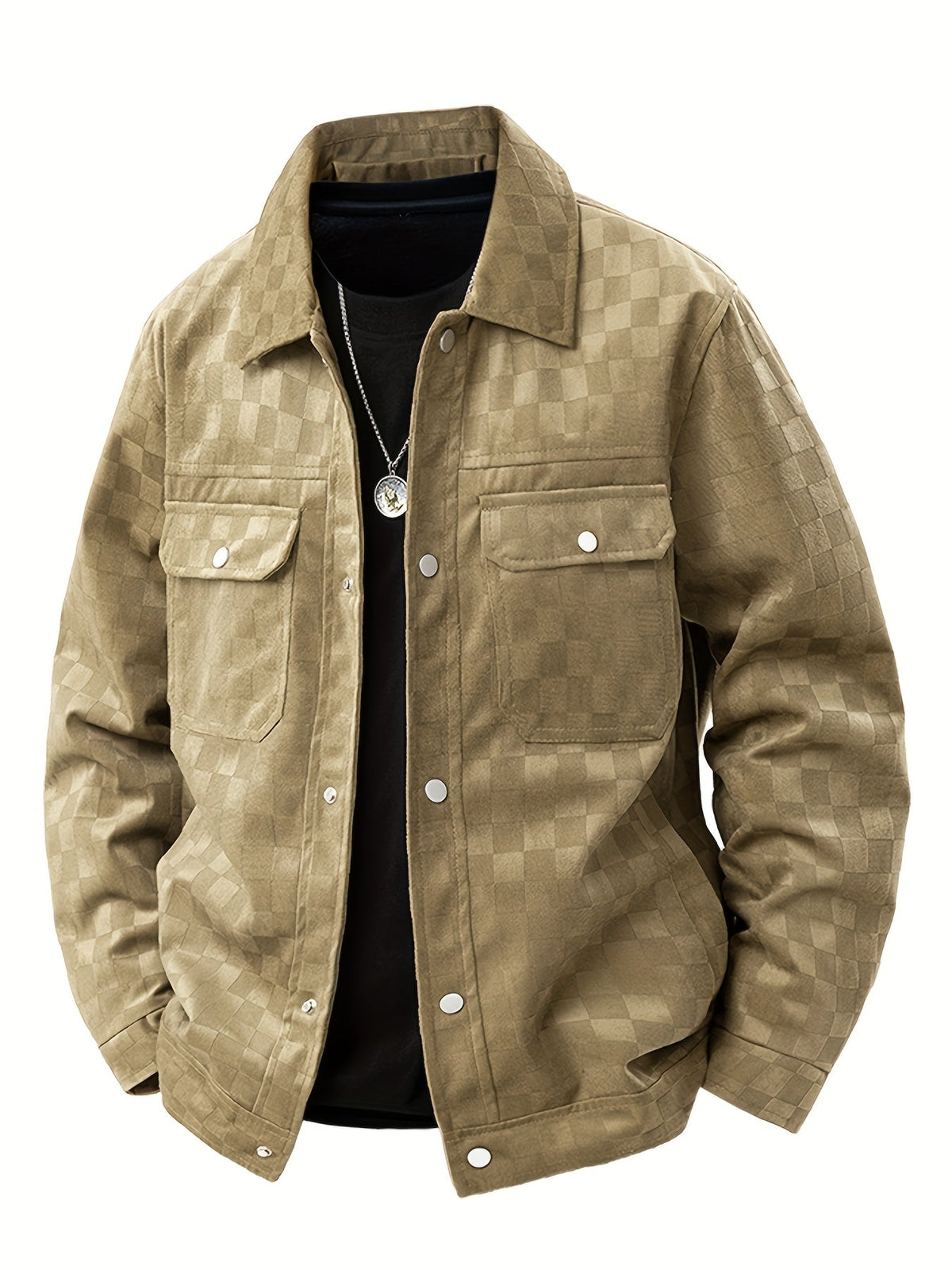 Optew Men’s Checkered Suede Jacket