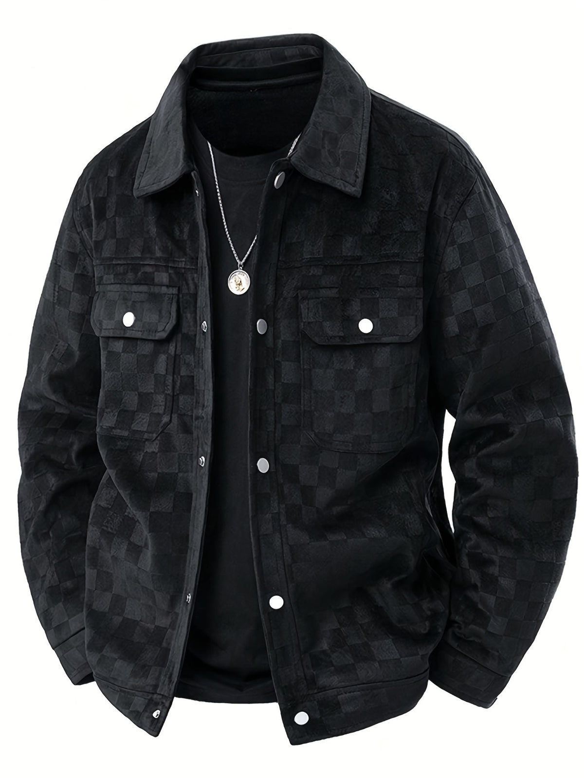Optew Men’s Checkered Suede Jacket