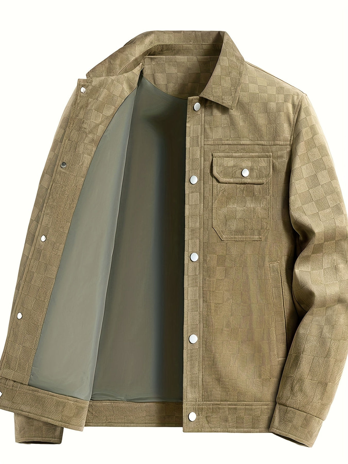 Optew Men’s Checkered Suede Jacket